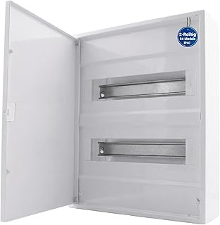Intratec ALPHA Sicherungskasten Aufputz 2 reihig – Verteilerkasten Aufputz für 24 Module mit weißer Tür für einfache Installation Zuhause & Gewerbe – 377 x 310 x 96mm