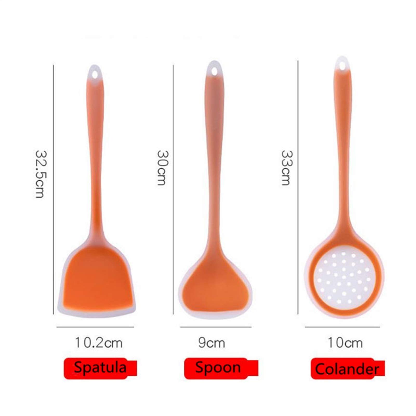 YYDS Koch Utensilien Küche Kochen Utensilien Set mit Halter - Kieselgel Küche Ware 6 Stück Haushaltsküche Utensilien Set Kochzubehör (Color : Orange)