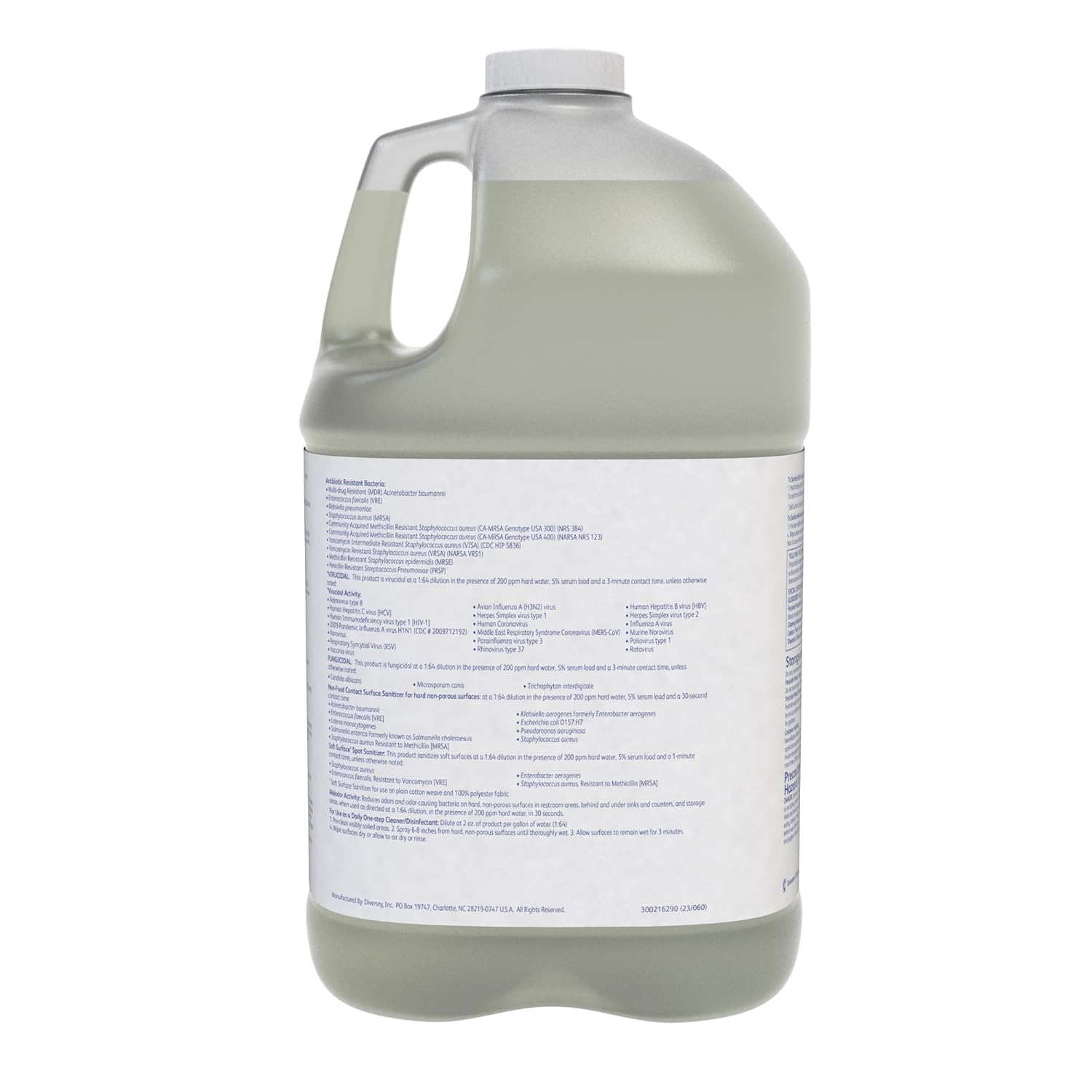 Oxivir Diversey 101106001 Three 64 Liquid Disinfectant Powered by Accelerated Hydrogen Peroxide (AHP), Unscented, Concentrate, 1-Gallon