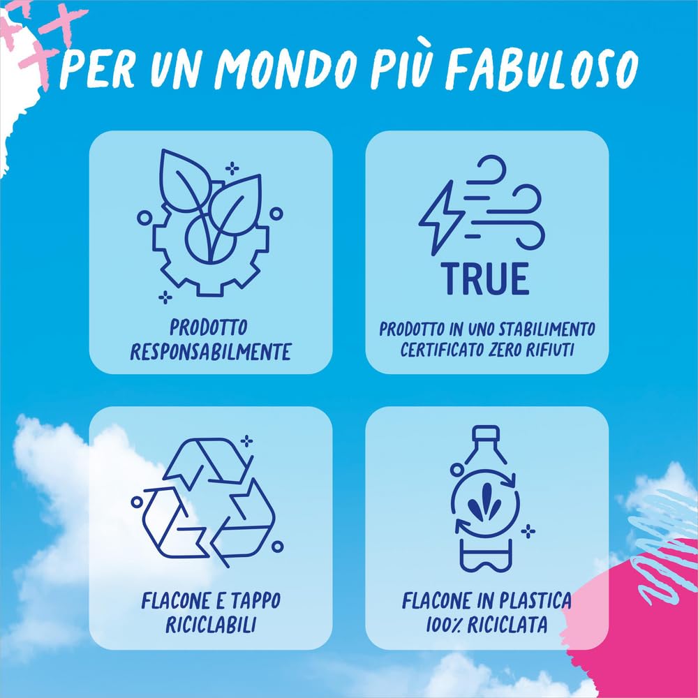 Fabuloso Detersivo Pavimenti Freschezza di Rosa 950ml | Detergente Multiuso | 100% Pulizia Istantanea | Profumo per 24 ore | Formula Biodegradabile al 98% | 99% Ingredienti di Origine Naturale
