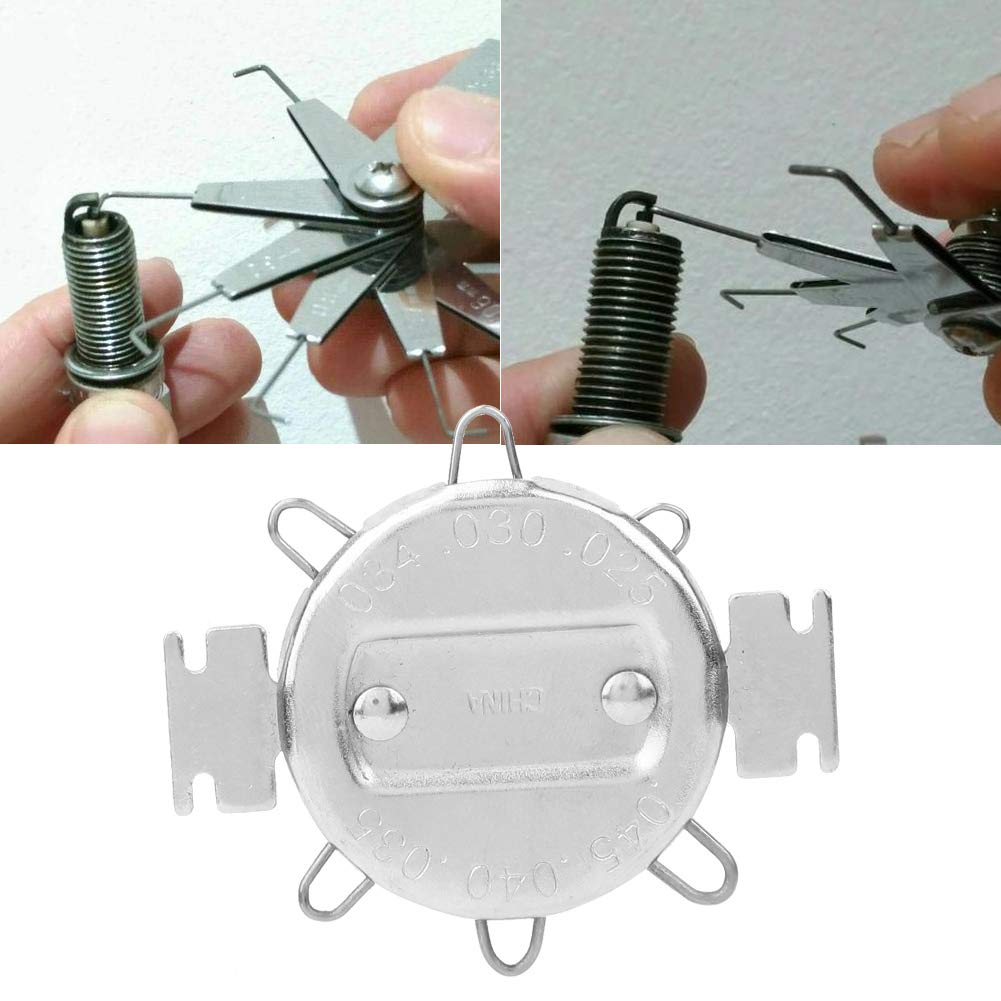 Gauge, Feeler Adjustment Tool with Metric and Inch Reading, Made of Spring Steel Wire and Chrome Plated Shell, for Deciding