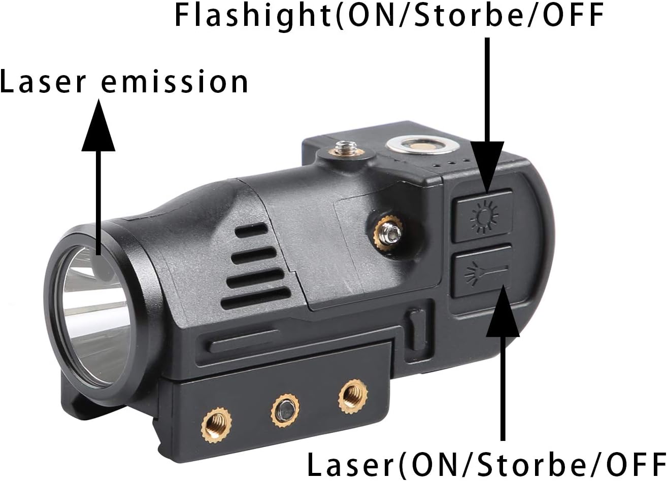 TPO GL02 Combo Flashlight and Green Laser Magnetic Charging Internal Green Laser Sight & Flashlight Laser Combo with Rechargeable Battery