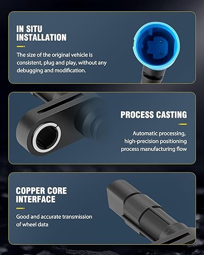 Miniatura 3 de OCPTY Sensor de ABS, sensores de velocidad de rueda delanteratrasera izquierdaderecha aptos para Mini Cooper R50 R52 R53 2002 2003 2004 2005 2006