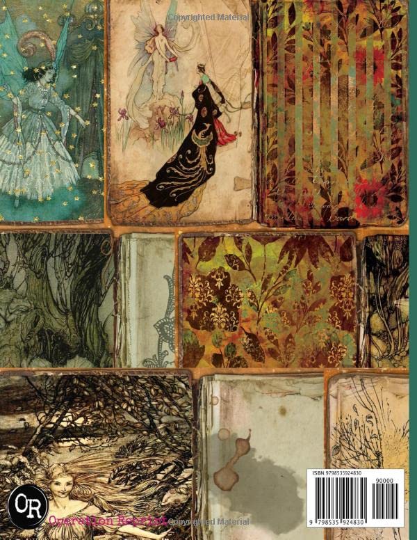 Enchanted Fairy Junk Journal Pages: 20 5"x7" Colorful Fae Materials Faerie Theme Rackham Images image 3