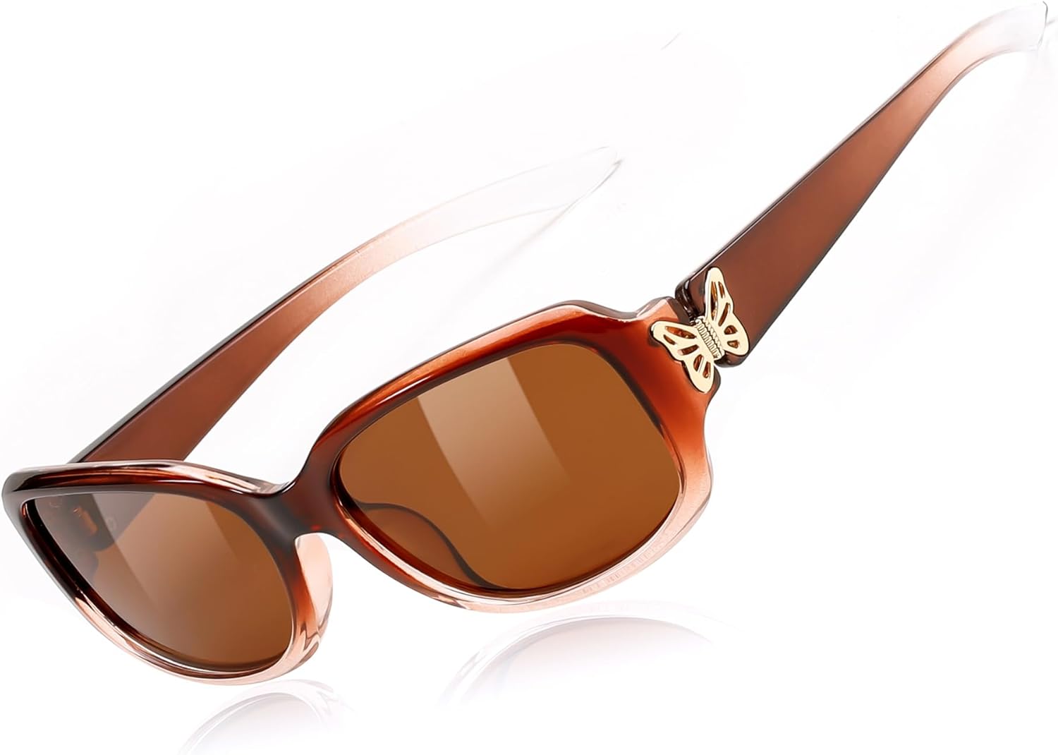 FEISEDY Trendy Polarized Y2K Sunglasses Wrap Around Butterfly Design Fashion Sunnies UV400 Protection B0078