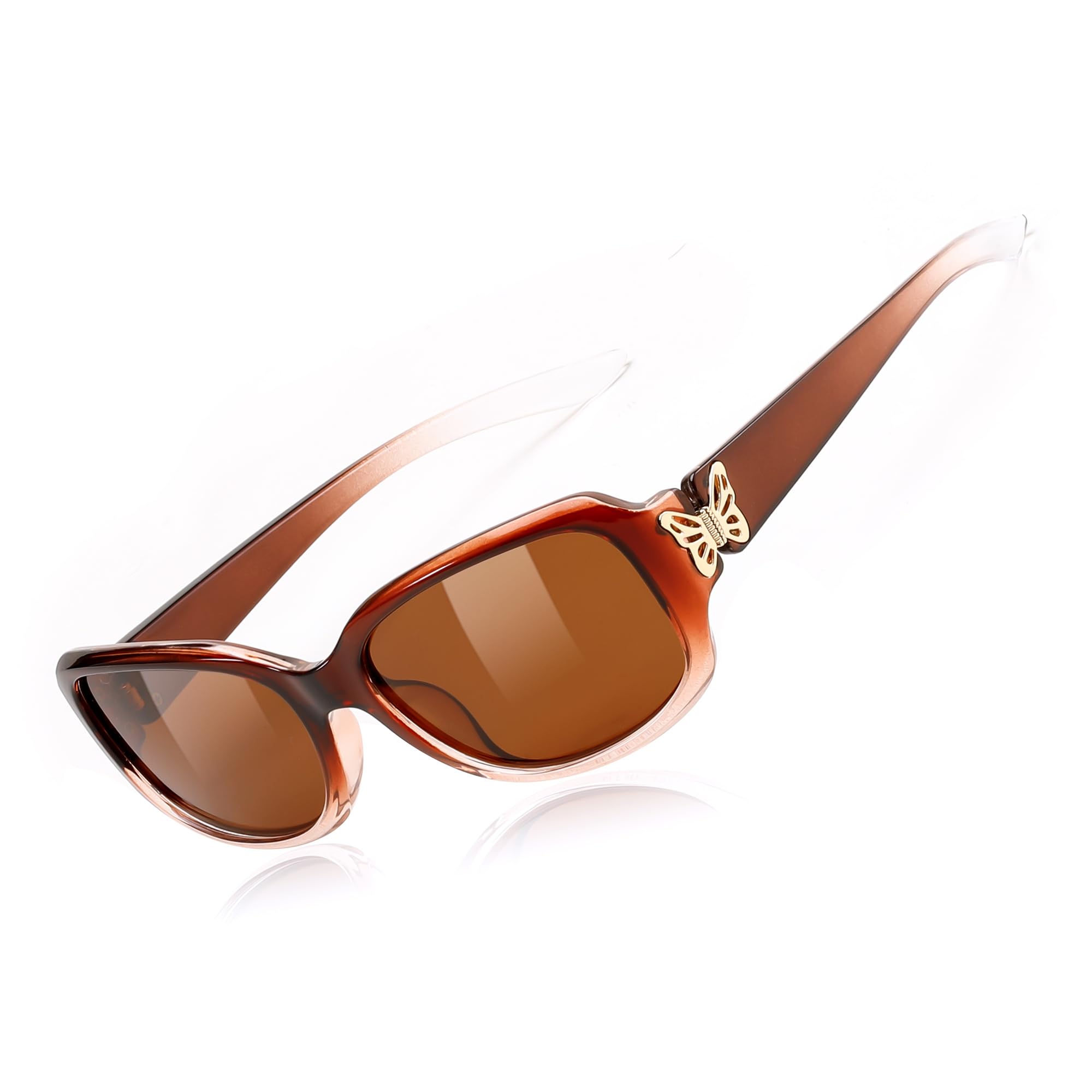 FEISEDY Trendy Polarized Oval Sunglasses Wrap Around Butterfly Design Fashion Sunnies UV400 Protection B0268