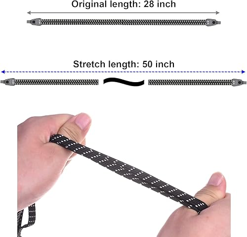 Miniatura 2 de Cosmos Cuerda elástica 3 en 1 para motocicleta, bicicleta, equipaje, correa fija, 2 correas con 1 bolsa de almacenamiento con patrón de mármol