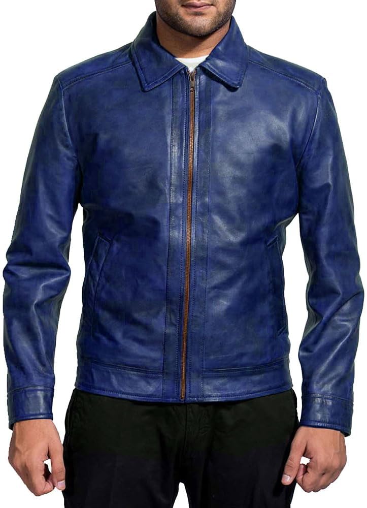 Mens Leather Jacket - Real Lambskin Classic Vintage Style Leather Jackets For Men Brown Leather Jacket for Mens - Image 4