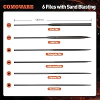 Vista 2 de COMOWARE Juego de 17 piezas de sierra de mano y lima con mecanismo de cambio rápido de hoja, 10 hojas de sierra y 6 limas de precisión
