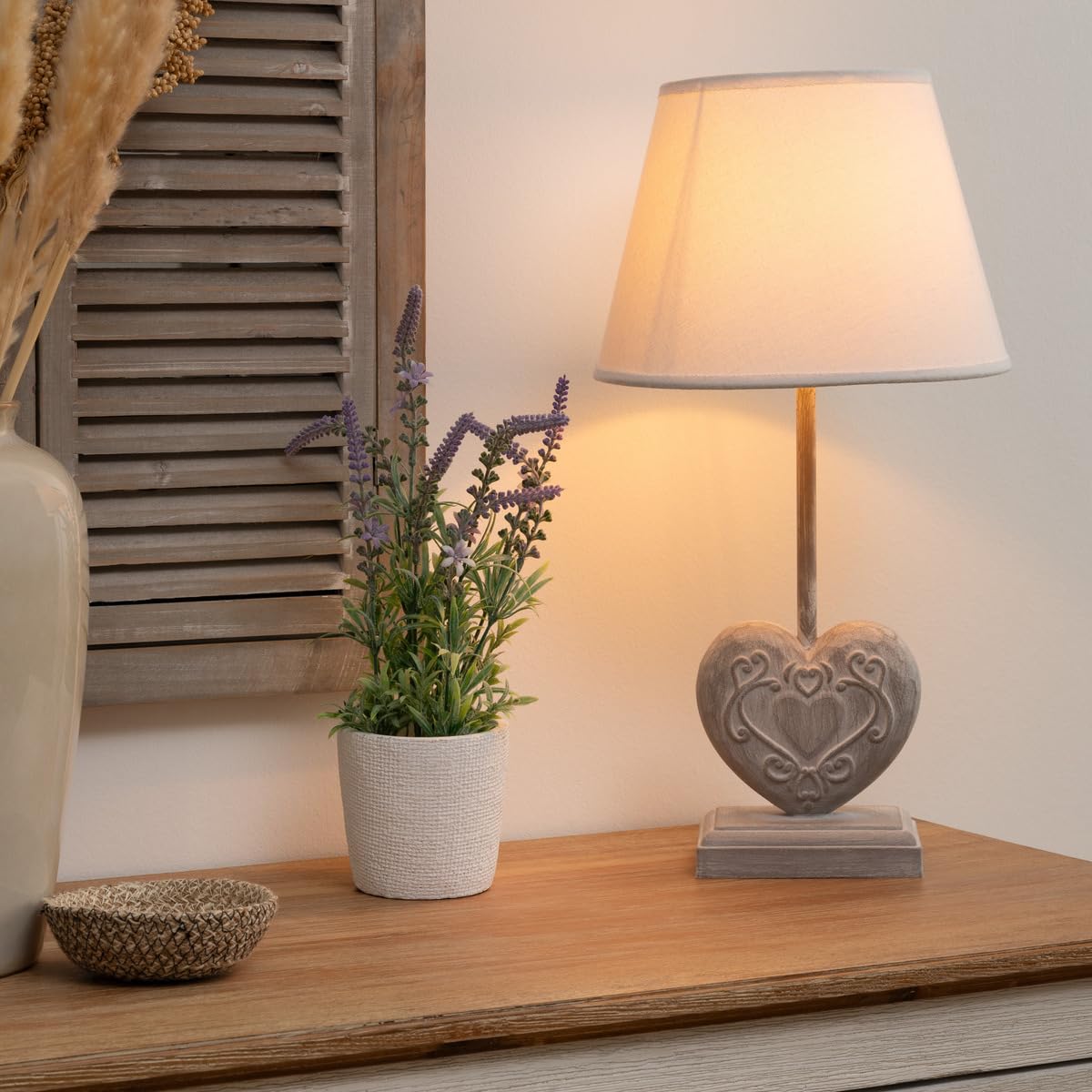 Atmosphera - Lampe Prati - bois H49 cm - Taupe