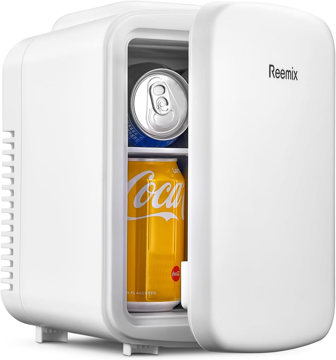 Mini Fridge, 3.7 Liter/6 Can Portable Cooler and Warmer Personal Refrigerator for Skin Care, Cosmetics, Beverage, Food,Great for Bedroom, Office, Car, Freon-Free (White)