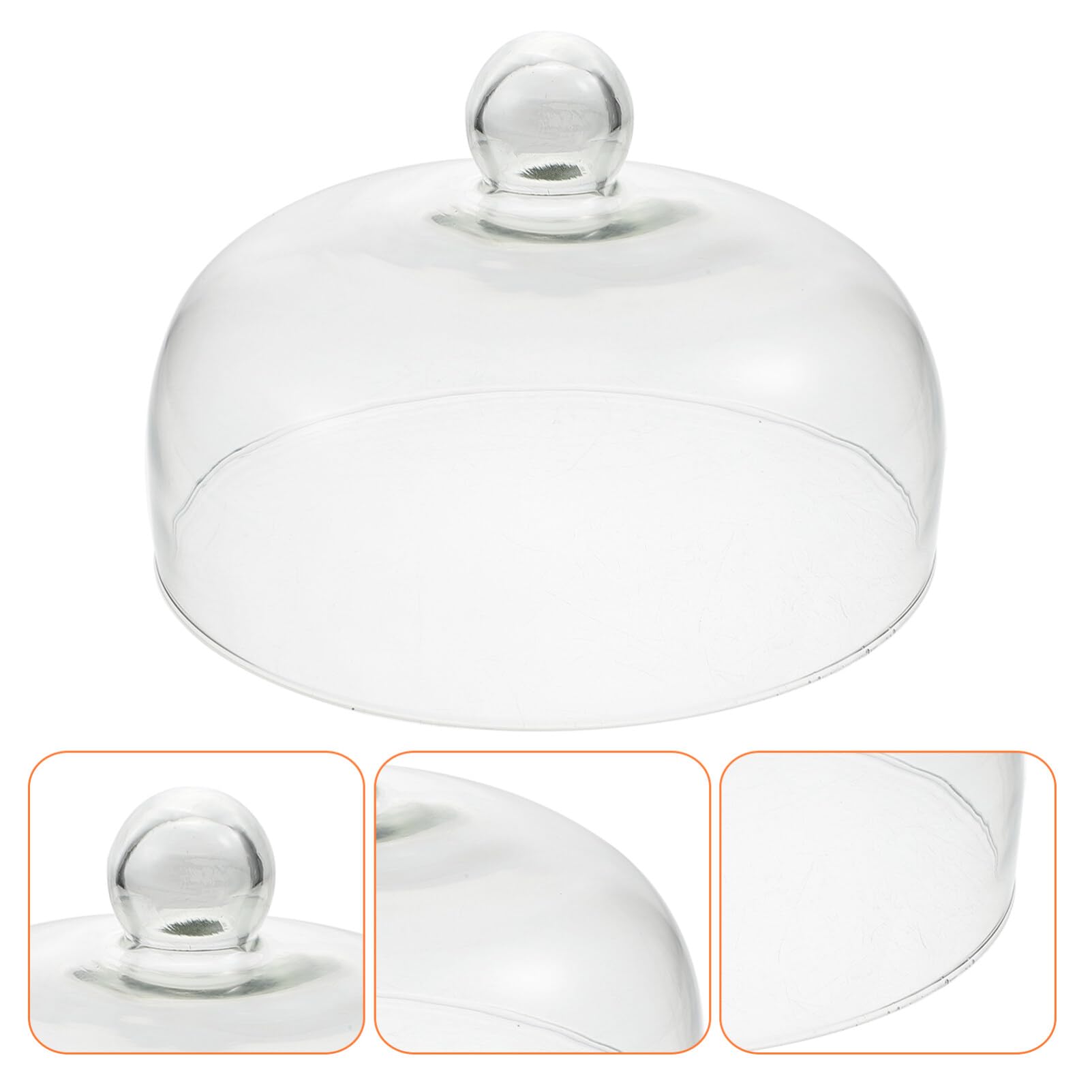 Cúpula De Cristal para Tartas 23 Cm Tapas Redondas Transparentes para Cúpula Tapa para Tarta Soporte De Exhibición para Tartas Bandeja para Servir Cubierta con Perilla Mango para