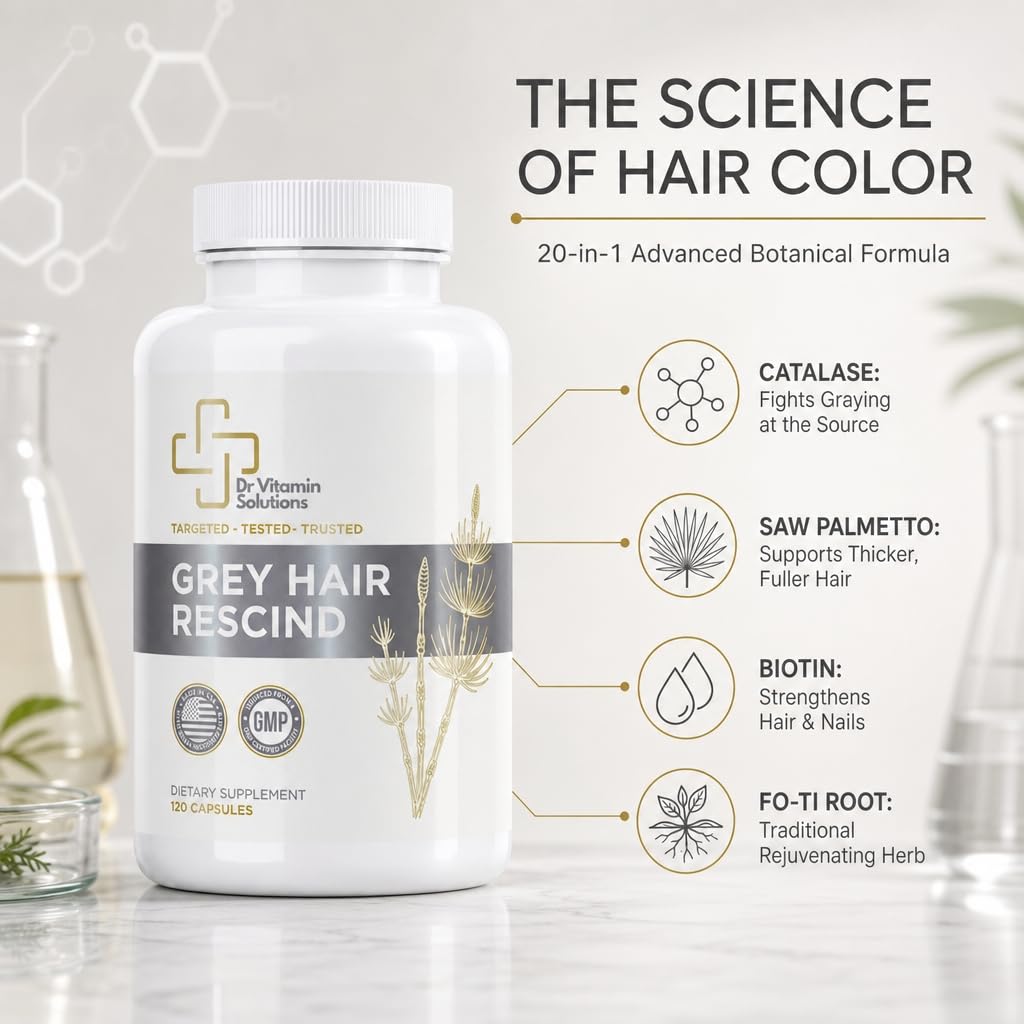Gray Hair Rescind with Catalase, Anti Gray Hair Supplement for Men & Women
