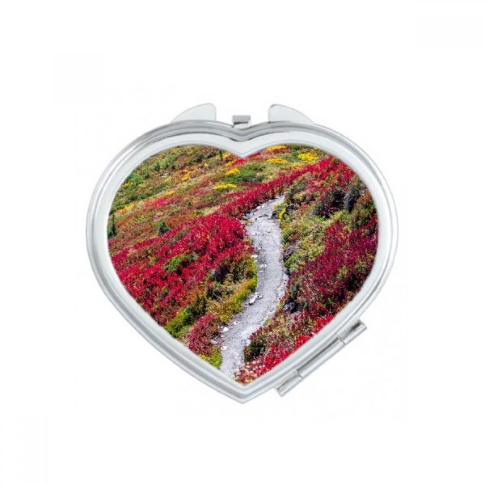 Miroir portable cœur fini le maquillage raté avec ce miroir compact paysage de nature