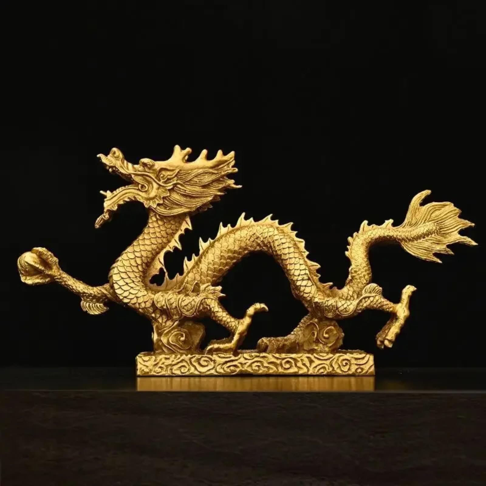 Statuette de dragon en cuivre 20 cm pour décoration maison