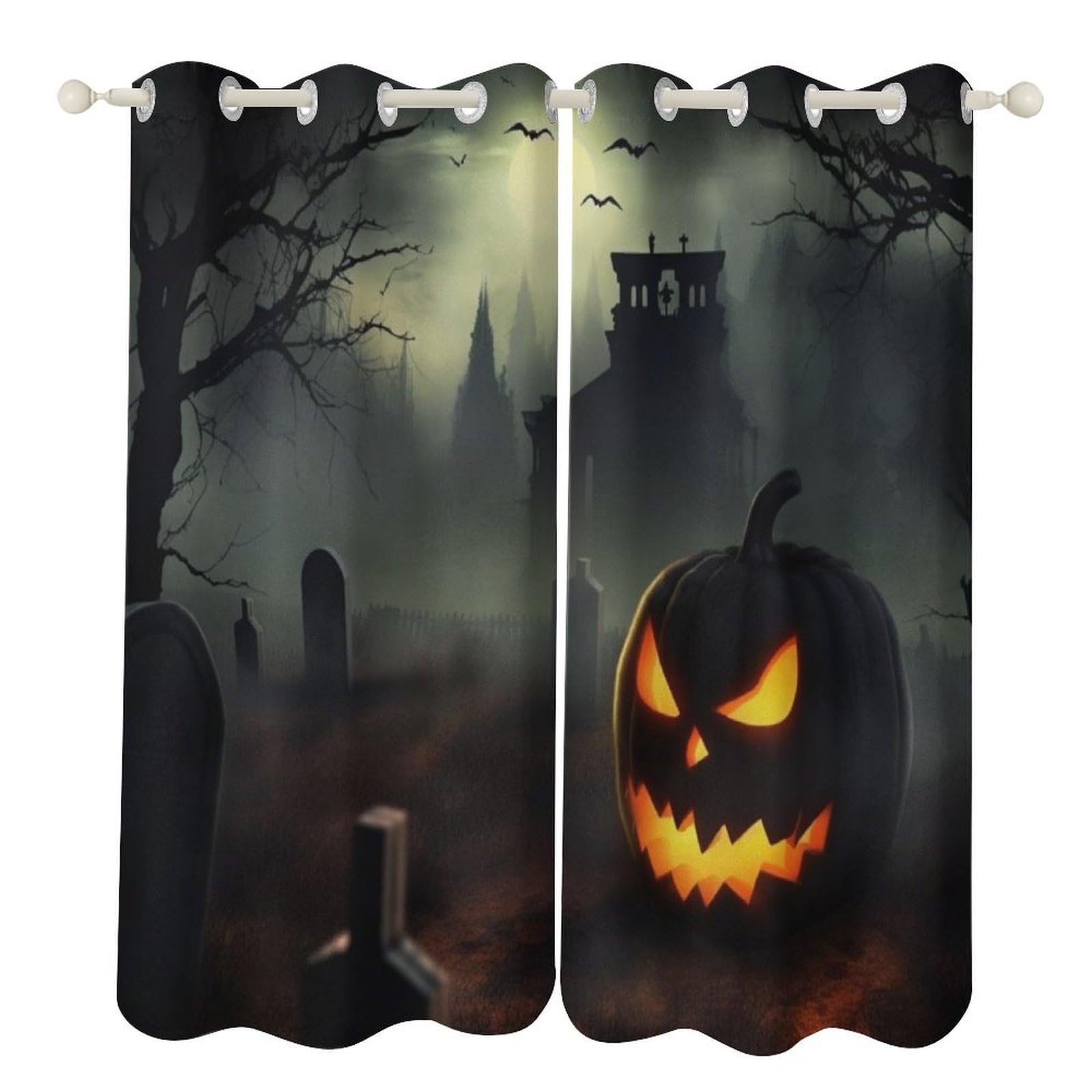 Rideaux occultants Halloween pour ambiance horreur de salon