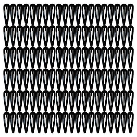 120 Pack 2 Inch Black Color Barrettes Women Metal Snap Hair Clips Accessories Cover