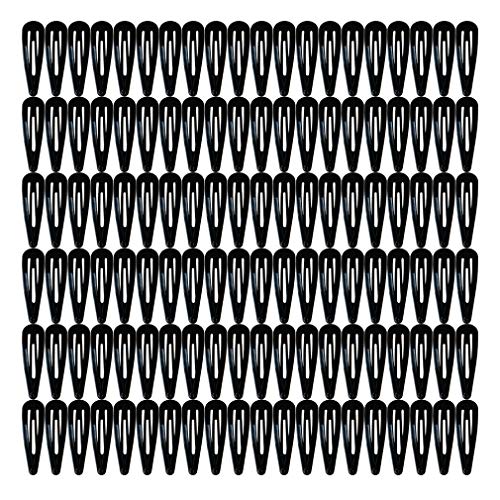 120 Pack 2 Inch Black Color Barrettes Women Metal Snap Hair Clips Accessories