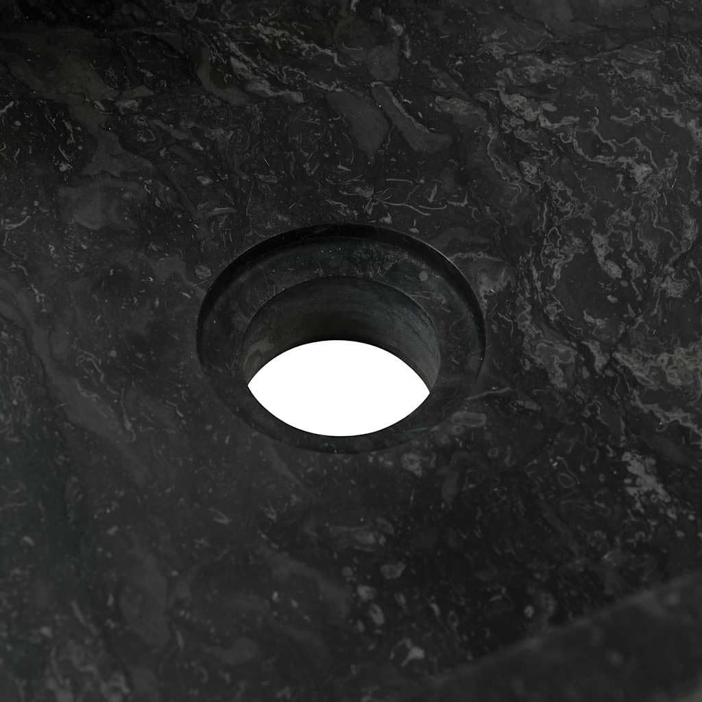 vidaXL Waschbecken 45x30x12cm Marmor Waschschale Waschtisch Aufsatzwaschbecken Waschplatz Handwaschbecken Becken Bad Aufsatzbecken Hochglanz-Schwarz