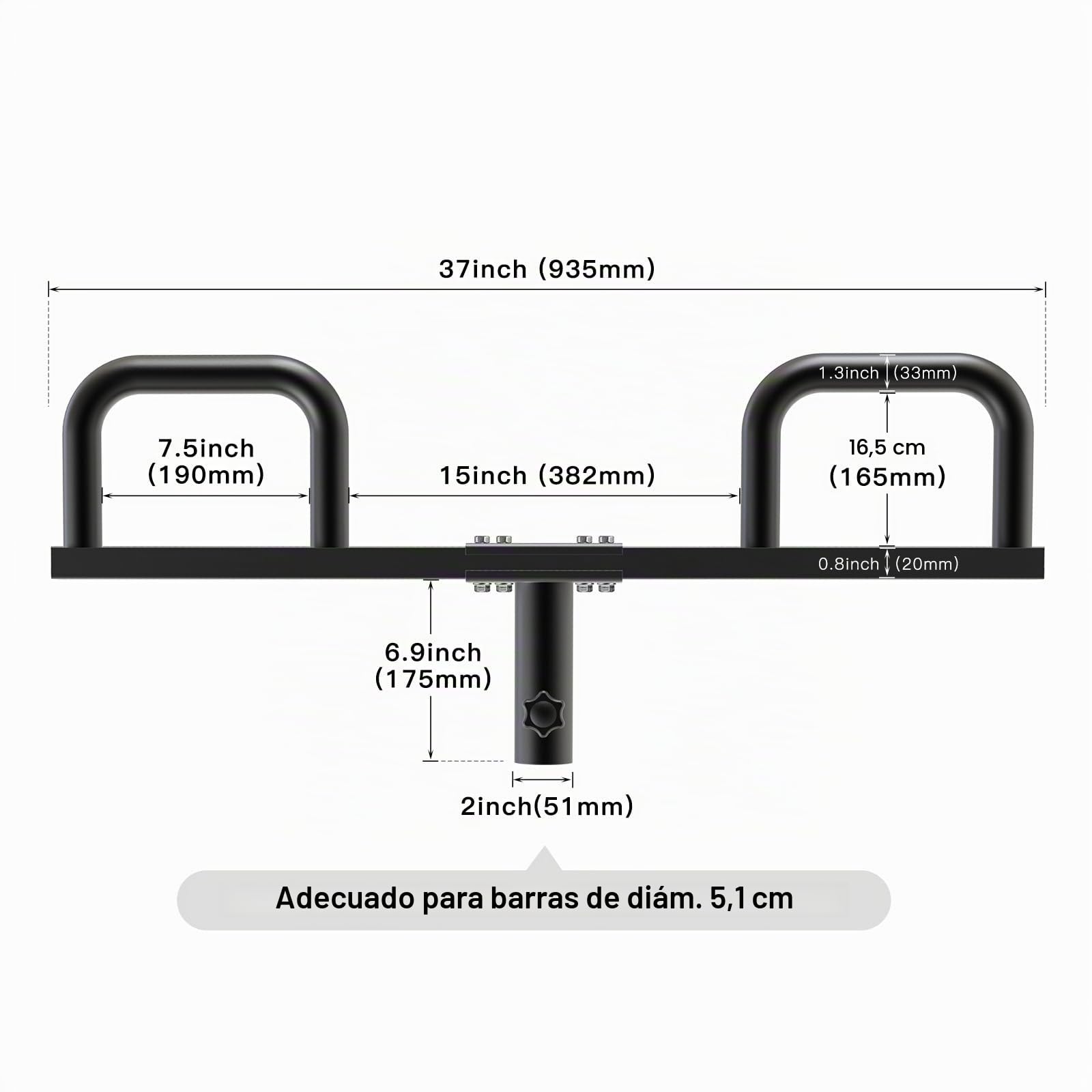 Kipika Viking Press - Accesorio para minas terrestres - Agarre 3 en 1 para entrenamiento versátil, compatible con barra olímpica, gimnasio en casa, esencial para peso muerto, sentadillas y remas