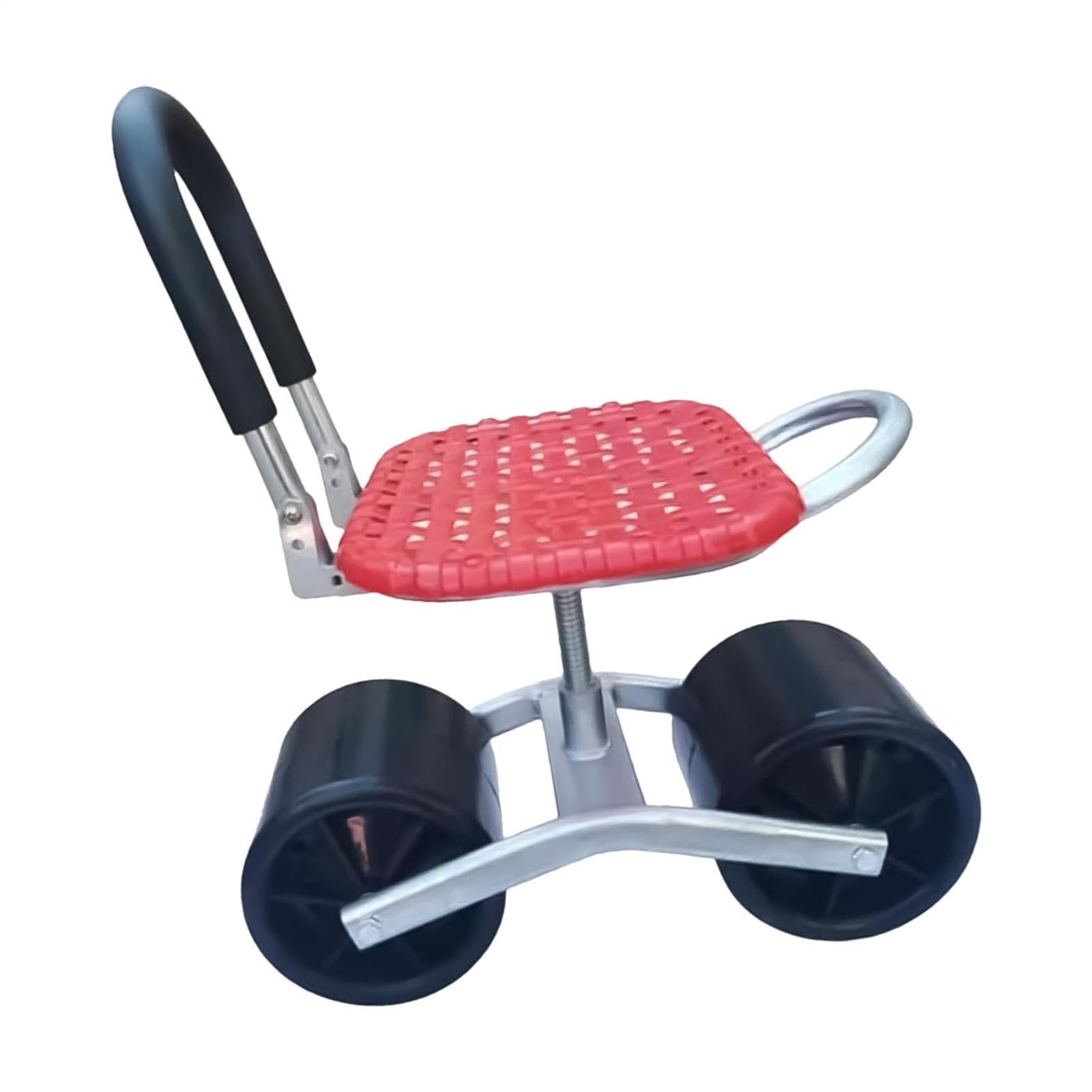 Carrello da Giardino con Sedile Girevole 360 Gradi in Metallo Pieghevole | Carrello da Giardino con Sedile e Ruote per Donne Uomini Anziani Genitori in Giardinaggio Lavori Esterni