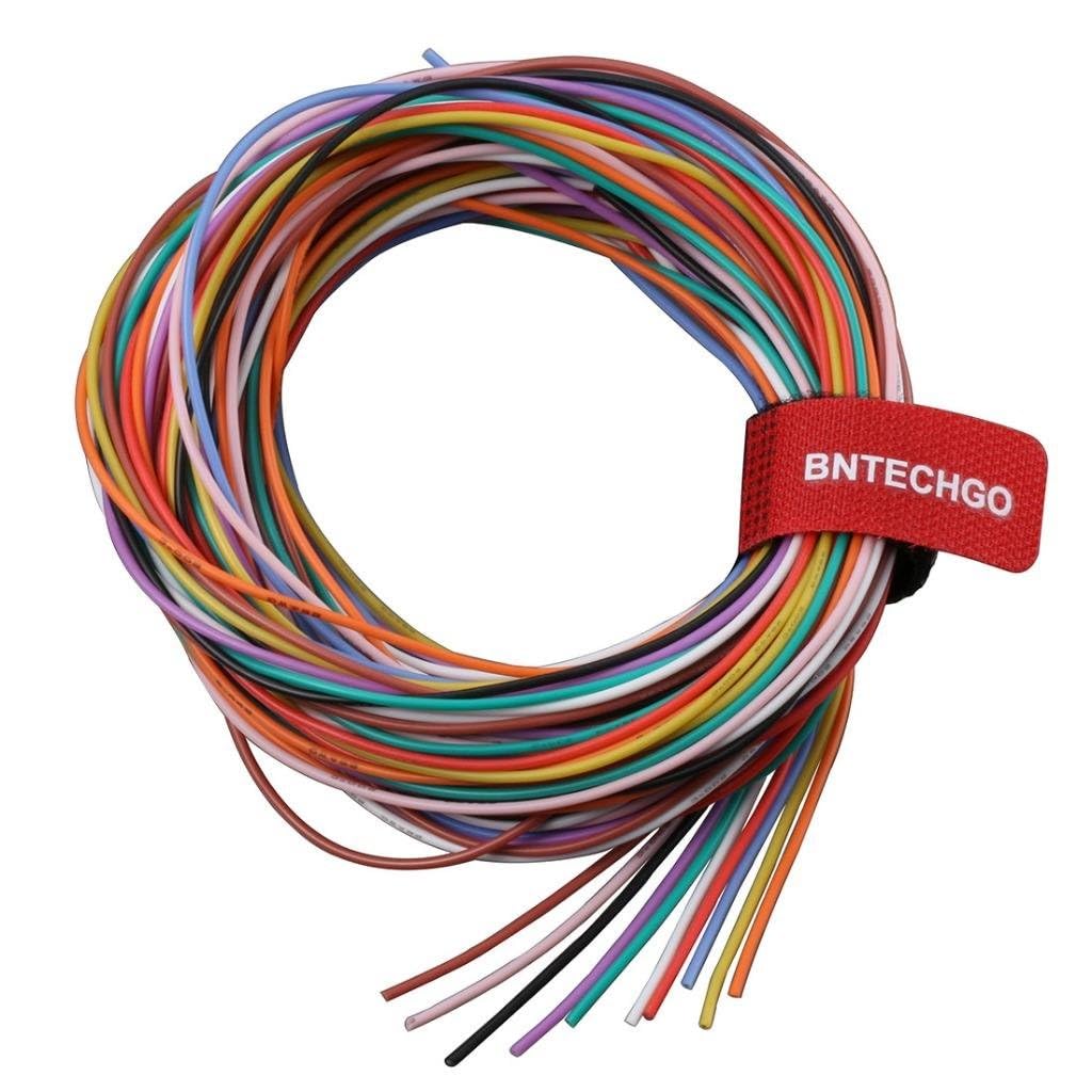 BNTECHGO 26 Gauge Silicone Wire Kit 10 Color Each 5 ft Flexible 26 AWG Stranded Tinned Copper Wire | Flexible 26 AWG Stranded Wire Silicone Rubber Insulation For RC Models, Drone, Robot, LED Lighting Systems, 3D Printer, DIY-image-20