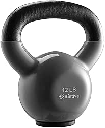 Kettlebells - Professional Grade, Vinyl Coated, Solid Cast Iron Weights