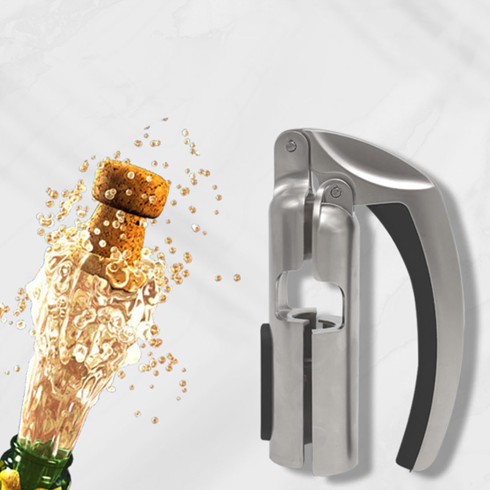 Champagne Opener Tool, Wine Cork Puller, Ergonómico Mango Grip, Easy Twist Extraction Device, Home Kitchen, Bartender Service, and Special Celebration Events 5,51 x 2,76 x 1,34 pulgadas