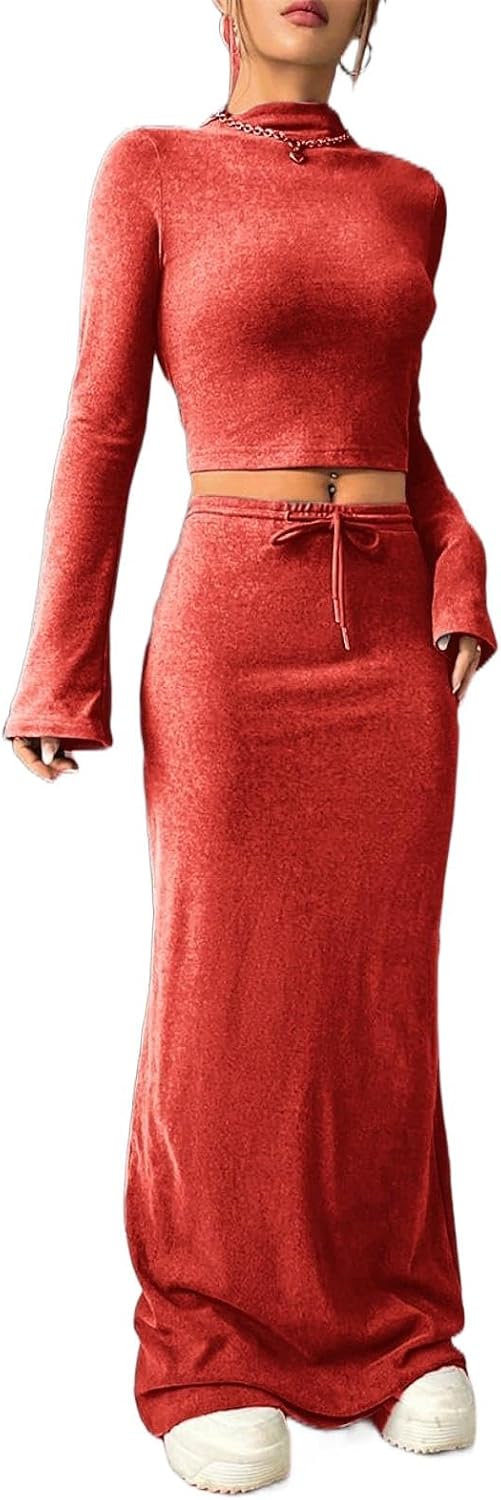 Women's Long Sleeve Top and Long Pants Two Piece Outfit