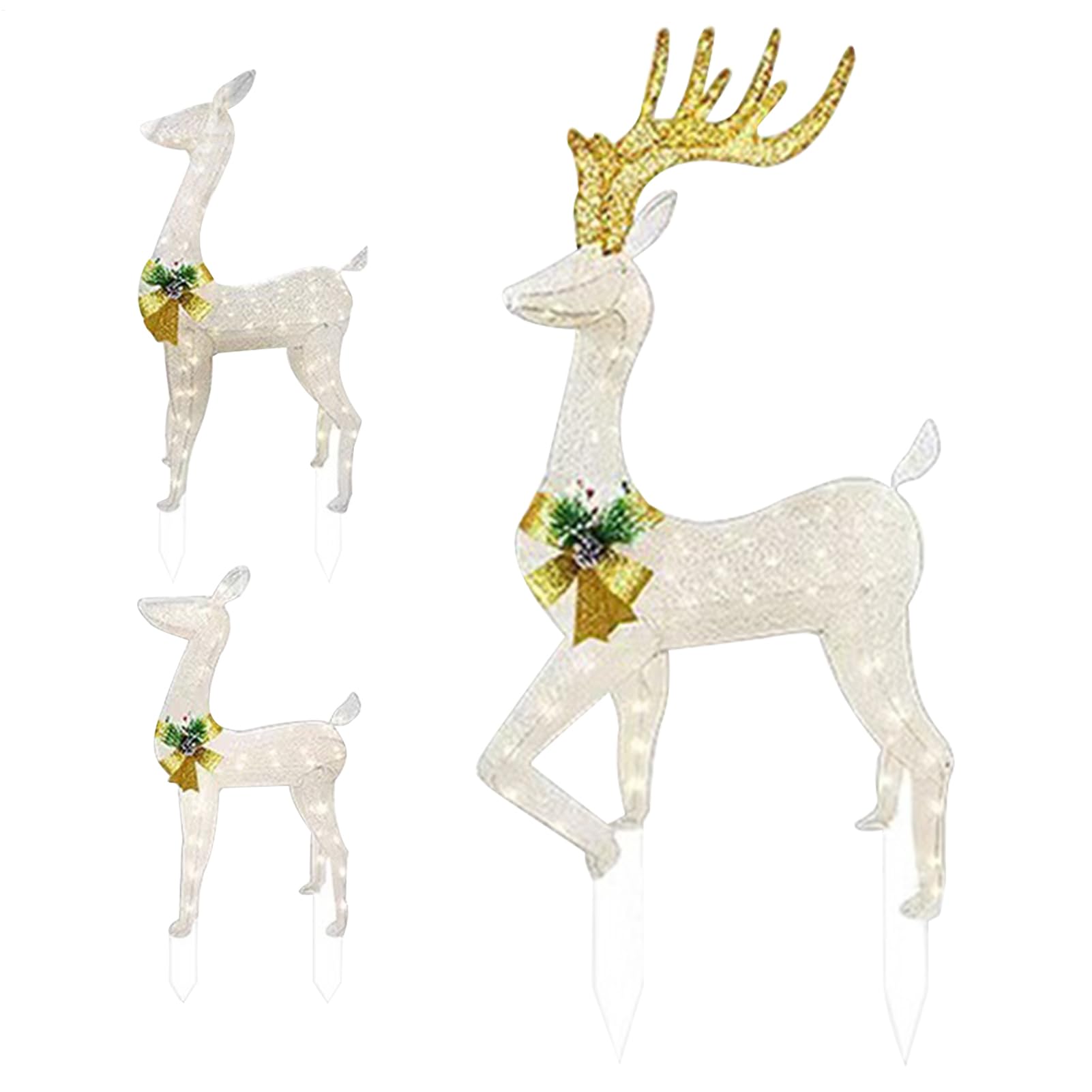 Décoration de Noël en plein air : lot de 3 inserts LED étanches pour illuminer votre jardin