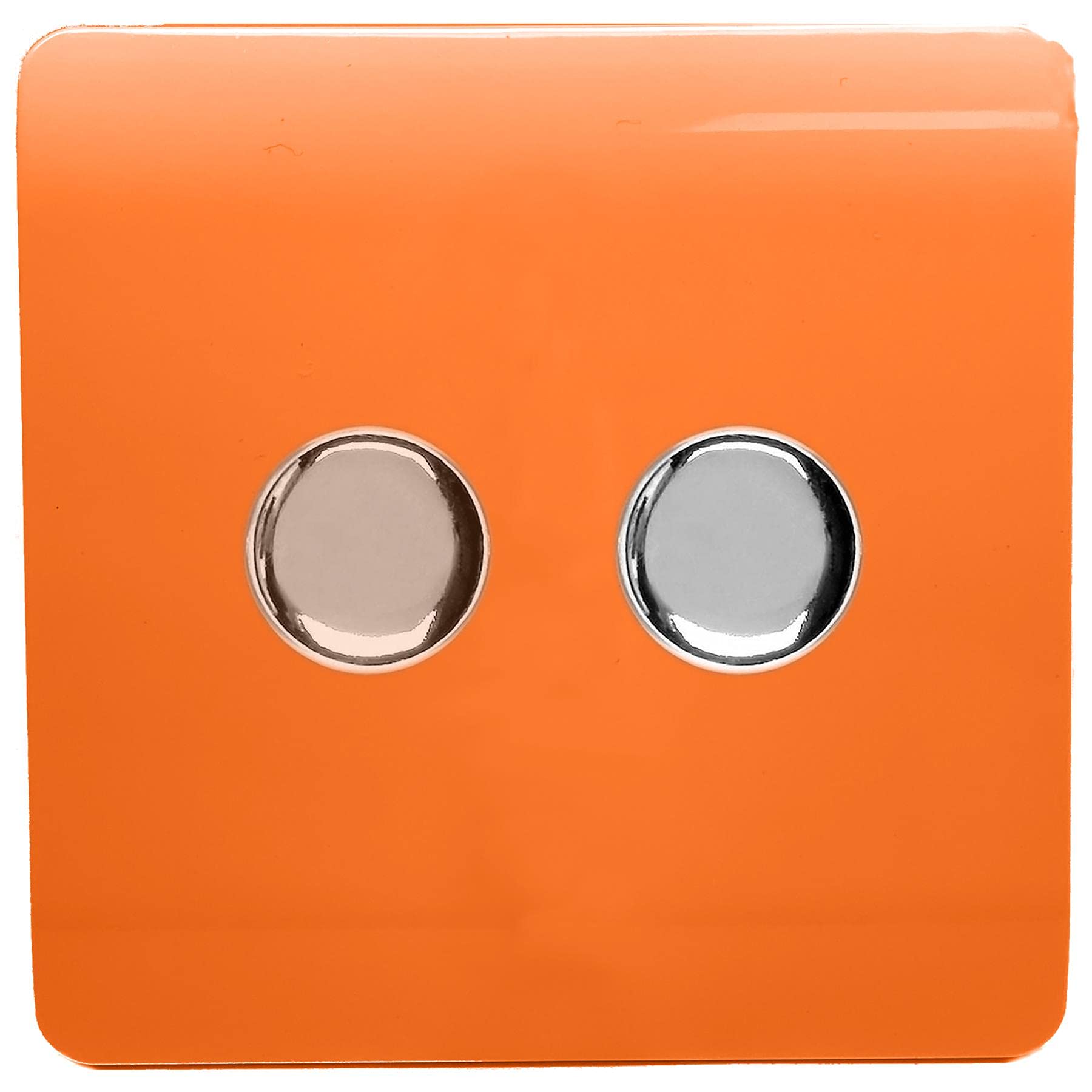 Trendi Artistic Modern Glossy Tactile 2 Gang 2 Way 120w LED Dimmer switch Orange