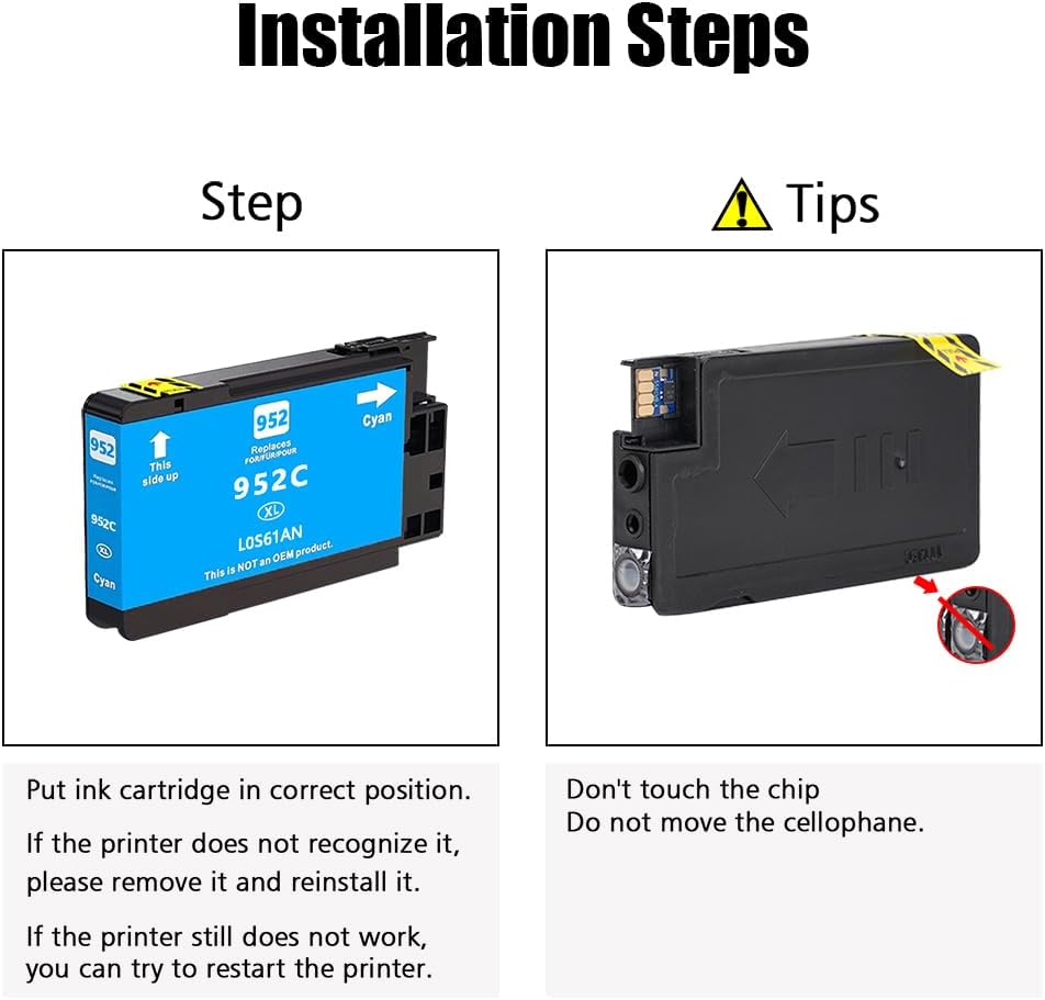 NoahArk 3 Packs 952XL Compatible Ink Cartridges Replacement for 952 952XL High-Capacity use for Officejet Pro 7740 8210 8710 8720 8740 8715 7720 8725 8730 8735 8745 Printer (3 Cyan)