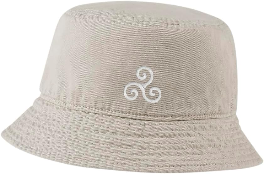 Bucket Hat for Men Women Celtic Triskele Embroidered Washed Cotton Unisex Bucket Hats