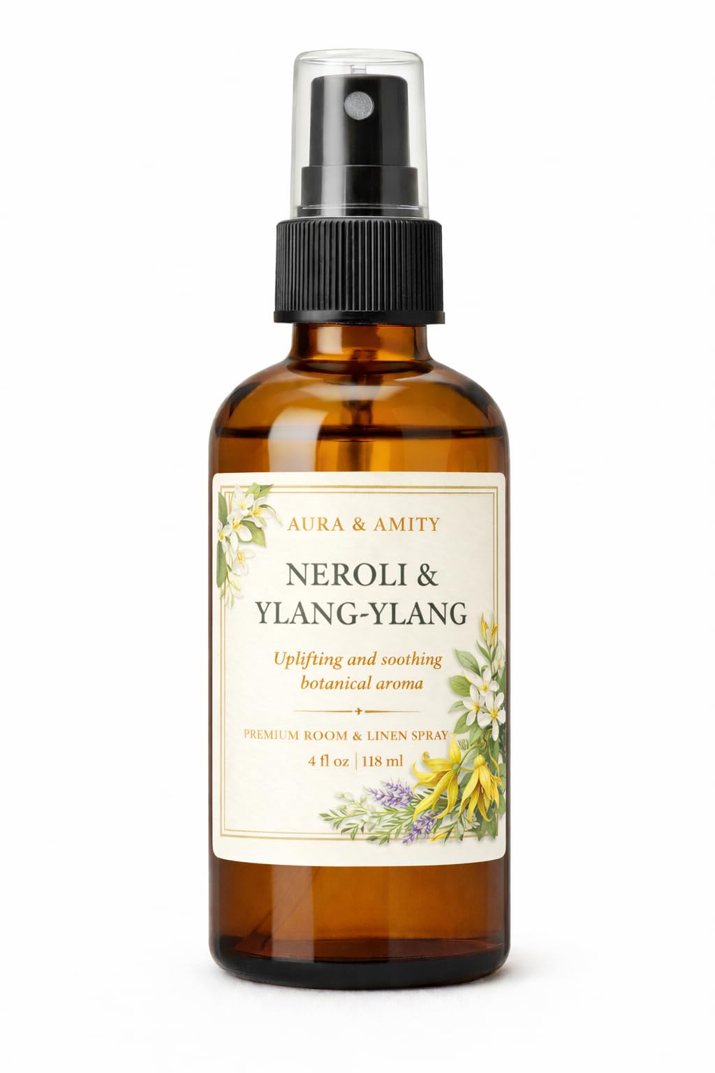 Aura &amp; Amity Premium Room &amp; Linen Spray – Handmade Luxury Fabric &amp; Home Fragrance Mist, Long-Lasting, Made in USA (Neroli &amp; Ylang-Ylang)