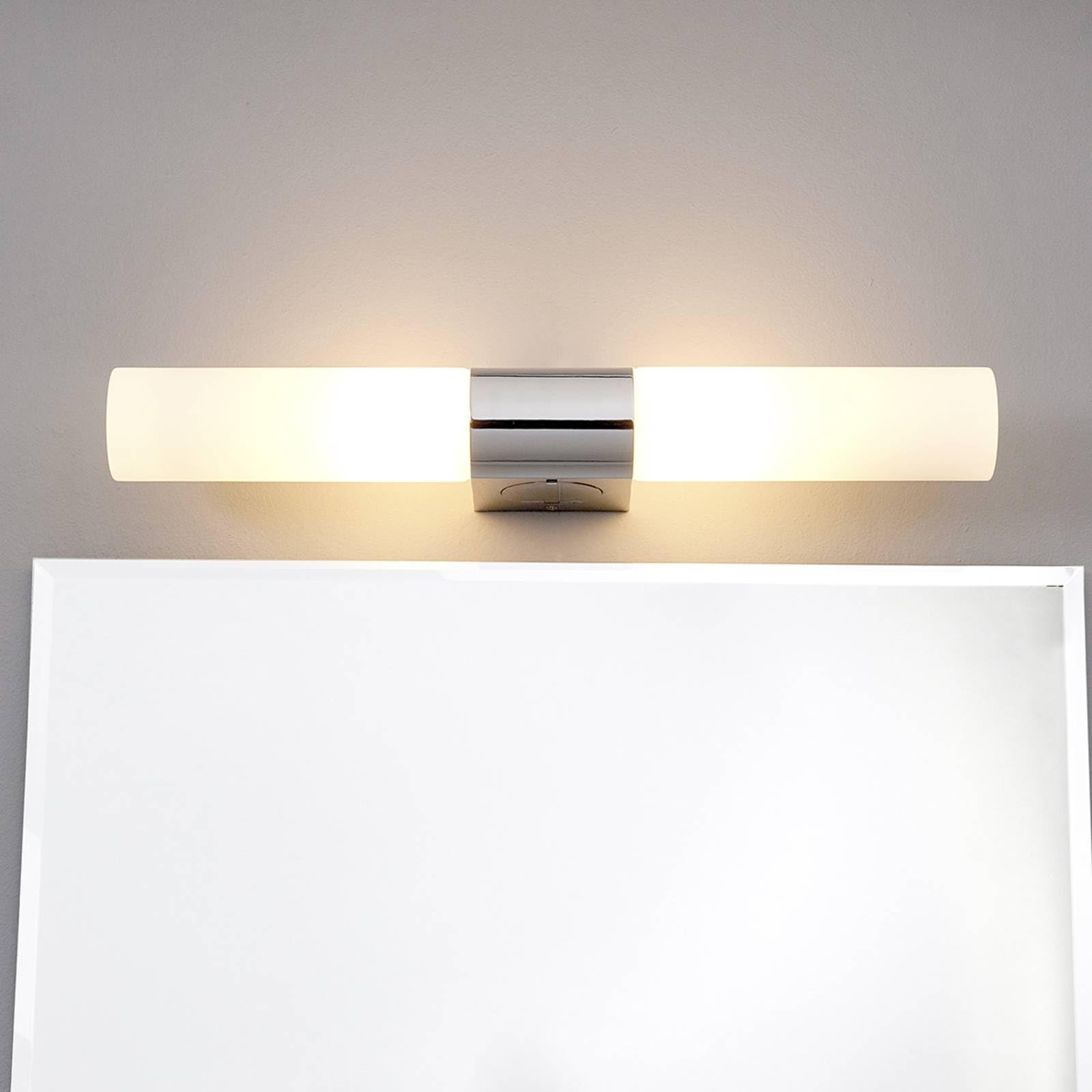 Lindby Applique Murale Ziva à intensité variable Argent Métal 2 lampes E14 Luminaire Salle de bain