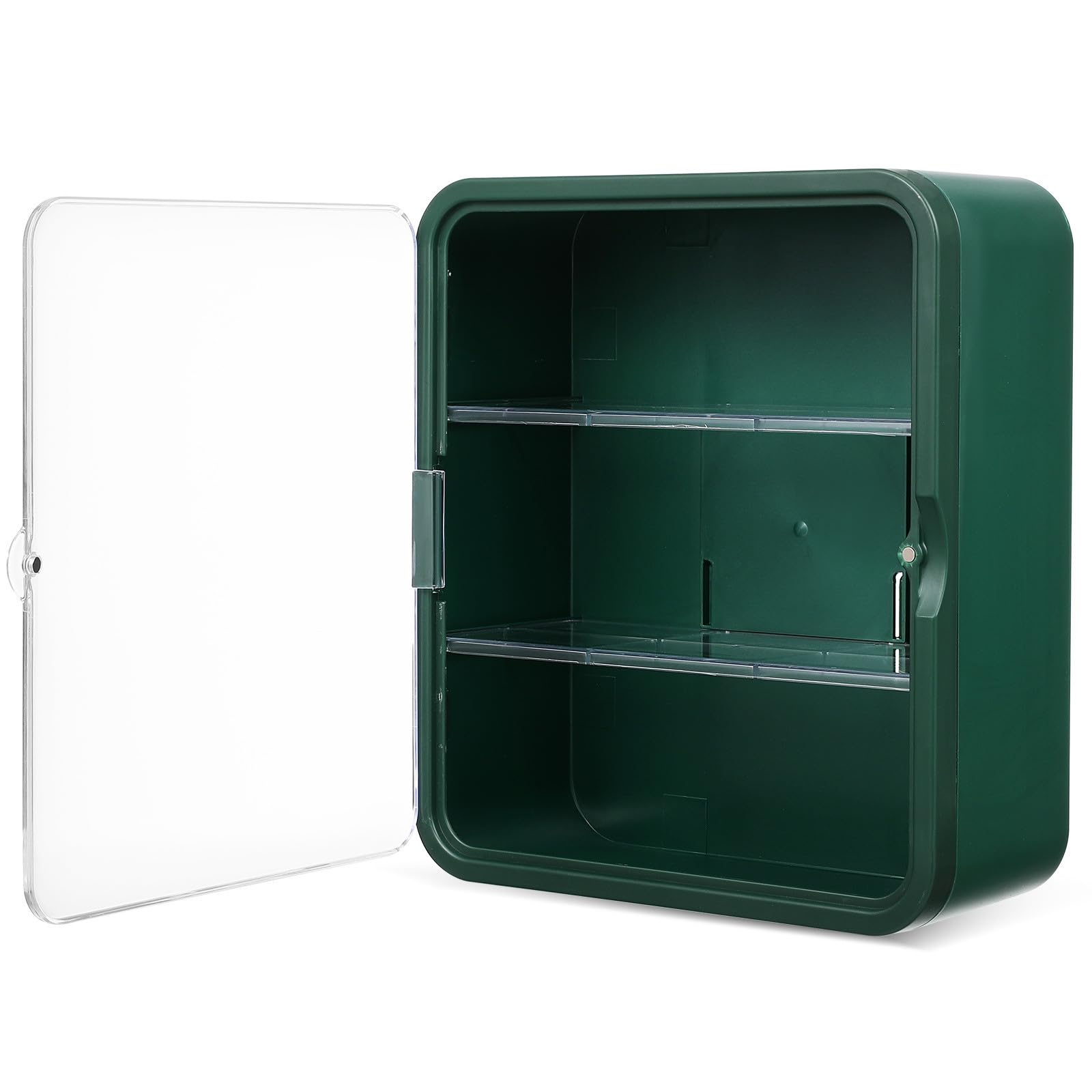 Vitrina para Figuras de Plástico Verde Estantes Ajustables