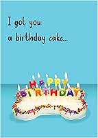 Vista 1 de Glory To Dog Te conseguí un pastel de cumpleaños y estaba delicioso Feliz cumpleaños de La Tarjeta de cumpleaños de perro con sobre de felicitación