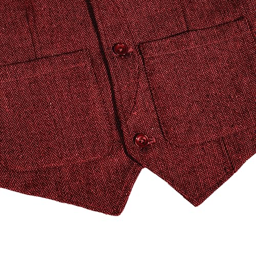Image of Boys Retro Tweed Vest for Kids Classic Casual Waistcoat
