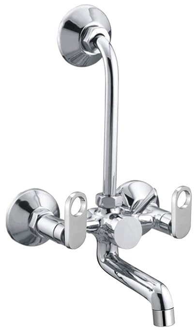 DRIZZLE Oreo 2in1 Wall Mixer with Bend | Bathroom Water Mixture Brass