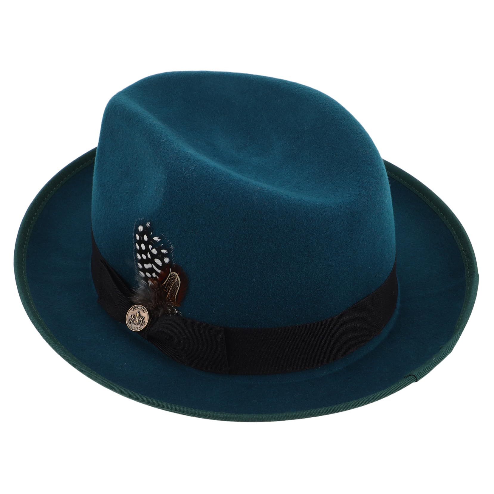 Ipetboom Wool Fedora Hat for Men Women Newsboy Cap Bowknot Felt Cowboy Cowgirl Hat for Multioccasion Wear Green