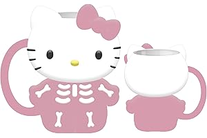 Hello Kitty Halloween Spooky Pink Skeleton Costume Ceramic 3D Sculpted Mug