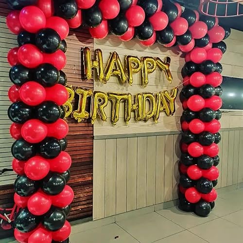 Bezente Red Black Balloons Garland Kit, 100Pcs Black Red Balloons And Red Black Confetti Balloons Arch For Wedding, Birthday, Graduation, Bridal Shower Party Decoration #TOP6