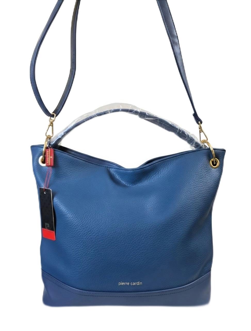 Pierre Cardin Borsa a Mano Donna Elegante 4077 Oslo17, Grande Borsa a Spalla Nero in Ecopelle Martellata, Sacca Casual da Giorno con Tracolla e Zip