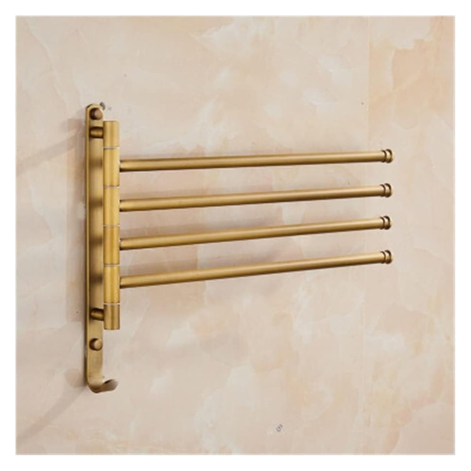 Porte-serviettes en laiton antique pliable à 4 barres pour salle de bain