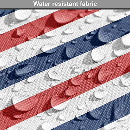 Image of Ambesonne Harbour Stripe Fabric by The Yard, Vintage Barber Pole Helix of Colored Stripes Medieval Contrast Design, Decorative Fabric for Upholstery and Home Accents, 5 Yards, Blue Red