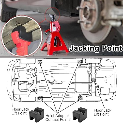Miniatura 5 de Adaptador universal de almohadilla de gato, almohadilla de soporte para gato de automóvil, almohadillas de goma de elevación ranurada, adaptadores
