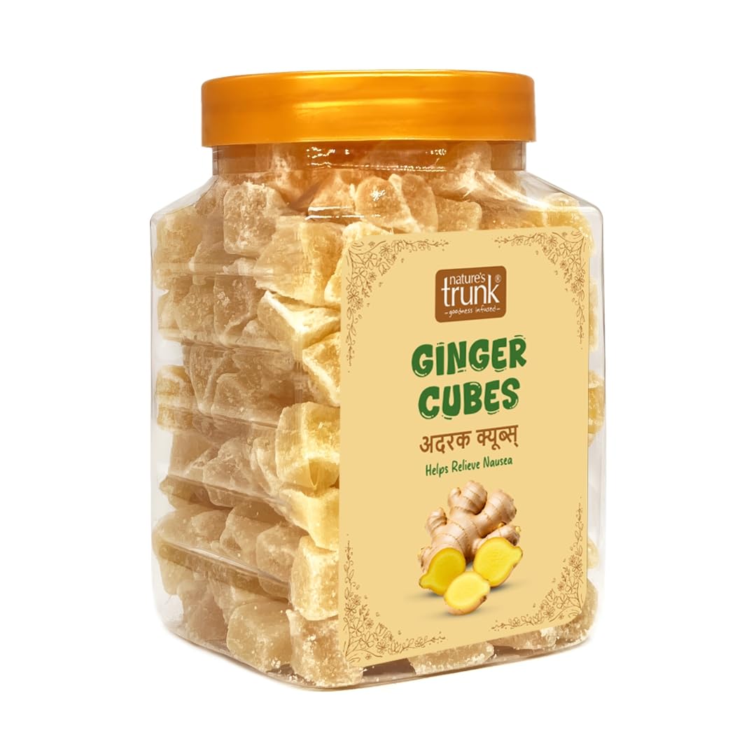 Nature's Trunk Ginger Cubes, Natural Candy, Fresh Ginger, Sweet and Spicy| 500g | Antioxidant-Rich | Wellness Support - Image 3 thumbnail