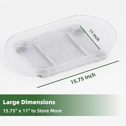 Miniatura 2 de Lazy Susan - Organizador para refrigerador y gabinete, 15.75 x 11 pulgadas, plato giratorio expandible Casacasa seguro y antideslizante para una
