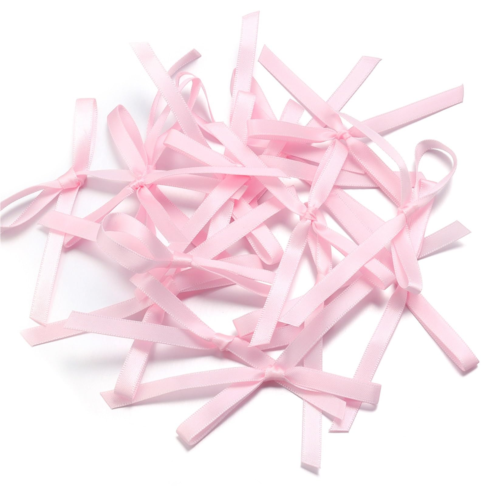 UJEDFHV Mini Bow Satin Ribbon Bows Bowknot Tassel Bow For Wrapping Bridal Bouquet Wedding Party Decoration for DIY Crafts(A Pink(30pcs))