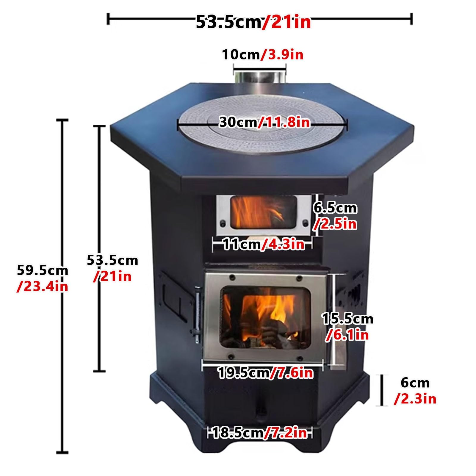 Stufa A Pellet Forno Da Campeggio Stufa A Legna Con Forno Include Canna Fumaria Da 200 Cm E Due Finestre Di Ispezione Design Completamente Saldato